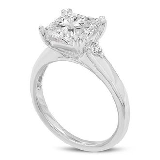 LuvMyJewelry Antoaneta 14K White Gold Princess Cut Lab Grown Diamond Engagement Ring - 3 Ct at Nordstrom, Size 7.5