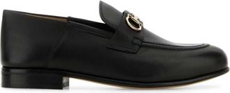 Ferragamo Black Solid Loafers