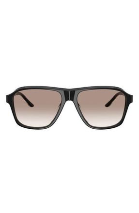 Oliver Peoples Khaite 1978RX 56mm Gradient Pilot Sunglasses in Black /Demo Lens Soft Tan Gra at Nordstrom