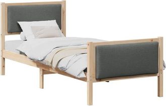 vidaXL Estructura De Cama Con Cabecera Gris Oscuro 80 X 200 Cm Tela Vidaxl