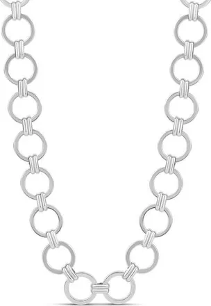SHYMI Round Link Statement Necklace in Silver at Nordstrom