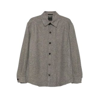 Ermenegildo Zegna Sobrecamisa de Cachemira y Seda - Shirts - Hombre - Gris - L