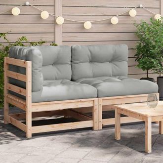 vidaXL Divano da Giardino con Cuscini a 2 Posti in Legno Massello Pino vidaXL