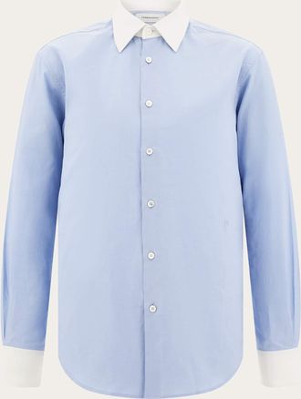 Ferragamo Men Oxford shirt Blue
