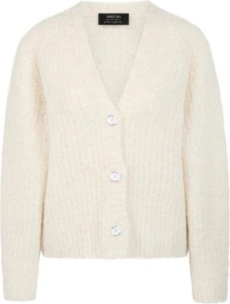 Marc Cain Gebreide Cardigan uit Duitsland - Dames - Vesten - Wit - XS - Wol - Truien & Vesten
