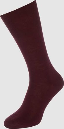 Falke Socken mit geripptem Abschluss in Bordeaux, Größe 39/40