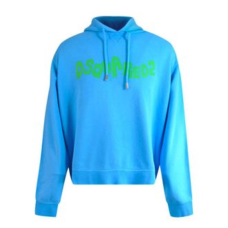 Dsquared2 Contrast Brand Logo Blauwe Hoodie