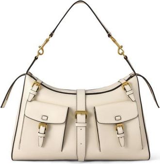 Mulberry Roxanne High Shine Leather Shoulder Bag in Eggshell at Nordstrom