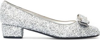 Ferragamo Salvatore Ferragamo Vara Bow Glitter Pump Shoes, Brand Size 5.5