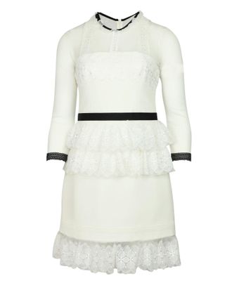 Three Floor Duchess Dress in White Polyester