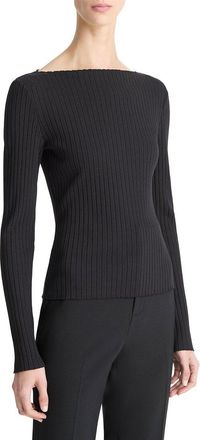 Vince Rib Slash Neck Top