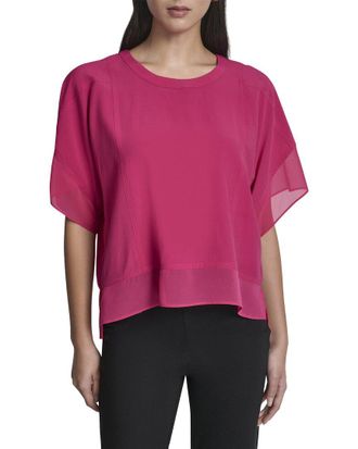 DKNY Dkny Dolman Sleeve Mix Media Top
