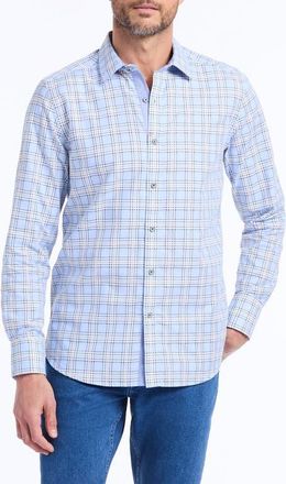 Robert Graham Portsoken Cotton Button-Up Shirt in Light Blue at Nordstrom, Size Xxx-Large