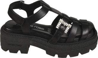 Sergio Rossi Zwarte Sandalen Elegante Stijl - Dames - Sandalen - Zwart - 40 EU - Schoenen