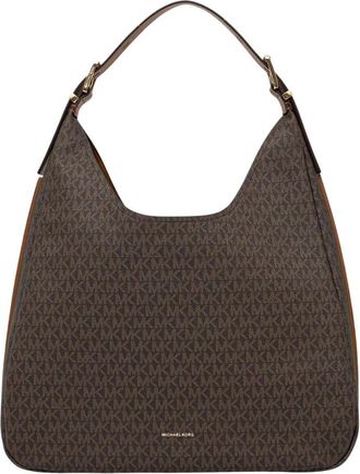 Michael Kors Nolita Large Signature Logo Hobo - Dames - Schoudertassen - Bruin - ONE Size - Katoen - Tassen