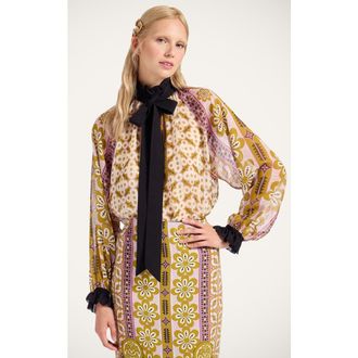 La DoubleJ Cerere Blouse Plac&eacute;e in Pagoda Plac&eacute;e Pink at Nordstrom, Size X-Large