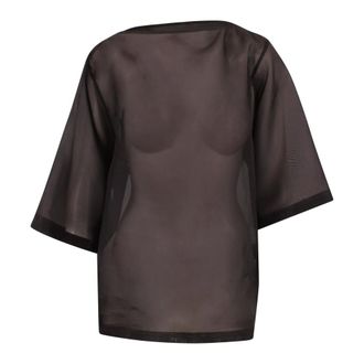 Christian Wijnants Blouses, female, Brown, Size: S Thiny Organza Top