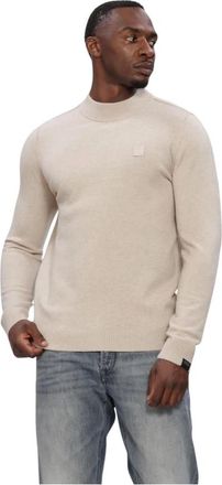 Butcher of Blue Clifden Mock - Heren - Truien - Beige - Maat: XL Wol