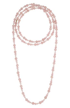 Jennifer Behr Veda Semiprecious Bead Necklace in Rose Qartz at Nordstrom