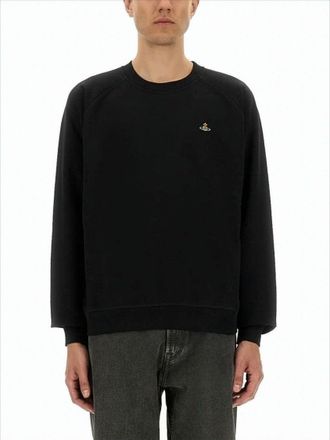 Vivienne Westwood Relaxed Fit Black Long-Sleeve Sweatshirt With Ribbed Cuffs
