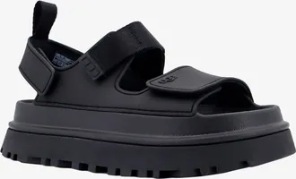 UGG Womens Rubber Sandals Embossed Logo Black