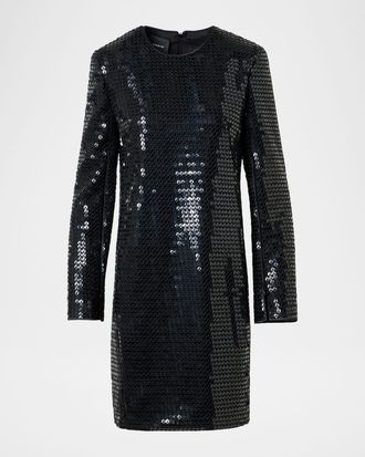 Akris Corded Sequin Short Cocktail Dress