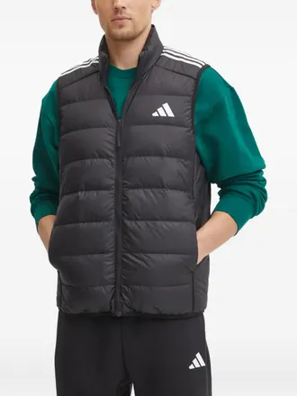 adidas three-stripe padded gilet - men - Feather/Polyester/Polyester/Duck Down - S - Black