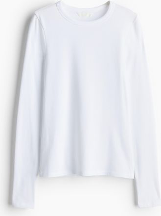 H&M Langarmshirt aus Jersey - White