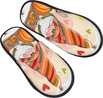 Generic Home Slippers Cute Gnome Slippers Casual Warm Slipper For Indoor Party Winter M