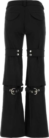 Off-white Womens Multi-Strap Flared Cargo Pants Black Polyester Virgin Wool