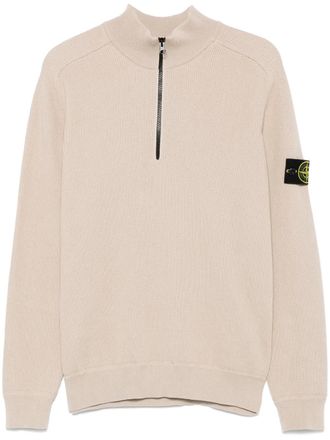 Stone Island Trui met Compass-logopatch - Beige