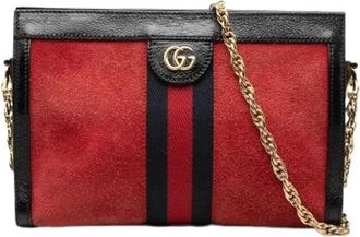 Gucci Pre-owned Su&egrave;de Crossbodytas - Dames - Vintage Schoudertas - Rood - ONE Size - Su&egrave;de - Vintage