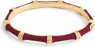 Anabel Aram Bamboo Texture Enameled Bangle in Burgundy at Nordstrom