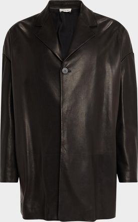 Fear of God Mens Oversized Single-Breasted Leather Blazer