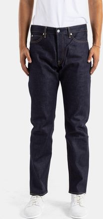 Momotaro Jeans Mens Standard Straight-Cut 14.7oz Button-Fly Denim Jeans Blue