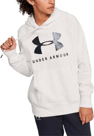 Under Armour Rival Fleece Sportstyle Graphic Hoodie In Onyx White