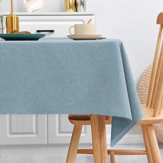 OEM Mantel Rectangular Lino, 110 X 160 Cm, Resistente Manchas E Impermeable, Caracter&iacute;sticas: Ultrasuave, Sin Arrugas Material Natural. (azul Claro)