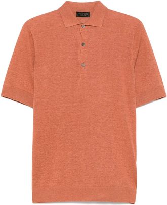 Dell'Oglio Polo in maglia fine - Marrone