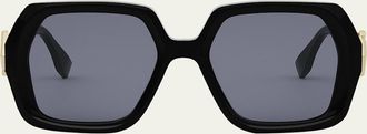 Fendi Diamond Acetate Square Sunglasses