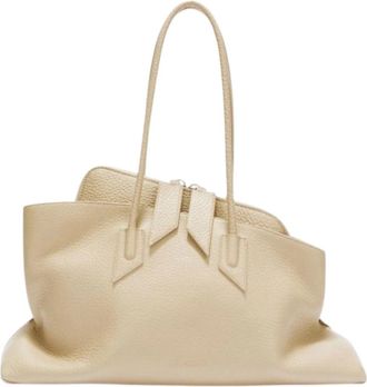 The Attico La Passeggiata Medium Bag - Dames - Schoudertassen - Beige - ONE Size - Leer - Tassen