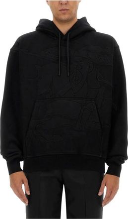 Burberry Sudadera con capucha y motivo de monograma de algod&oacute;n - Sweatshirts & Hoodies - Hombre - Negro - S