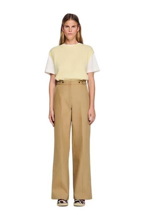 Sandro Cotton suit trousers in Beige at Nordstrom, Size 42 Eu