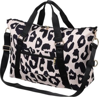 Generic Large Capacity Oxford Travel Tote Bag with Milk Pattern Tear-resistant Luggage Carry Bag for Short Trips and Fitness Adjustable Shoulder Strap and Mul