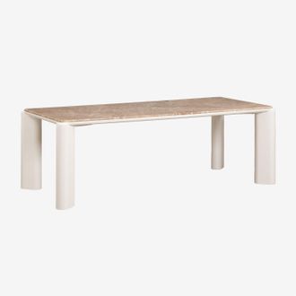 Sklum Mesa De Comedor Rectangular 220x100 Cm En Mdf Y M&aacute;rmol Zanzibar Sklum