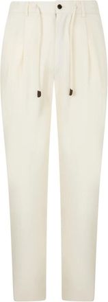 Moorer Broeken, Heren, Beige, M, Katoen, Anton Cropped Broeken