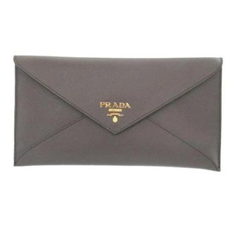 Prada Pre-owned Wallets, female, Gray, Size: ONE SIZE Pre-owned Long wallet (tri-fold)