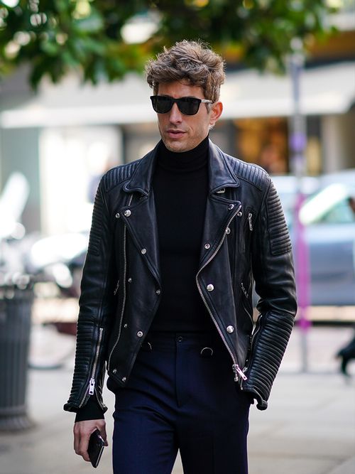 Streetstyle Menswear: schwarze Lederjacke