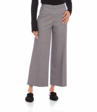 Karen Kane Cropped Wide-Leg Pants In Black/off White