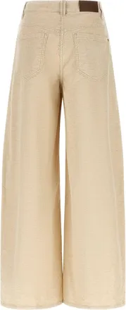 Brunello Cucinelli Womens Beige Cotton Casual Pants