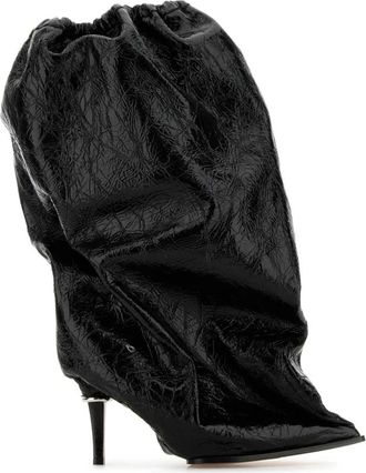 Alexander McQueen Zwarte leren enkellaarzen - Dames - Laarzen met Hak - Zwart - 36 EU - Schoenen